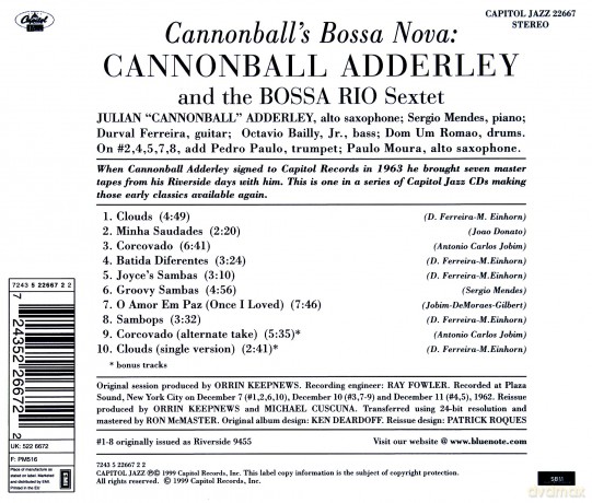 Julian 'Cannonball' Adderley: Cannonball's Bossa Nova [CD]