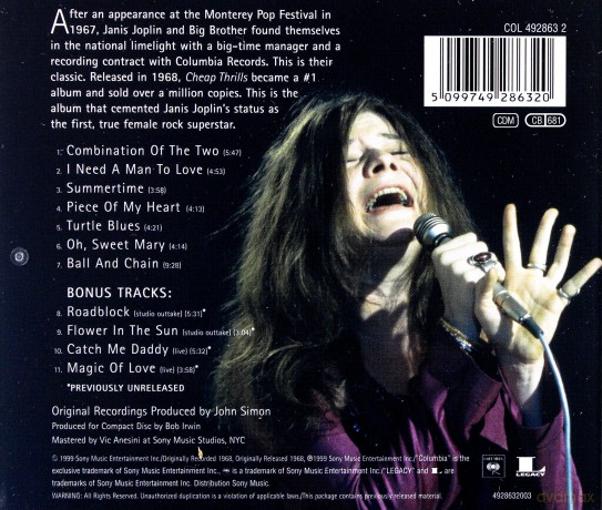 Janis Joplin: Cheap Thrills [CD]