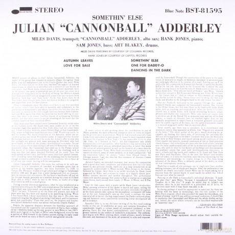 Julian \'Cannonball\' Adderley: Somethin\' Else [Winyl]