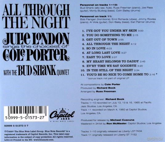 Julie London: All Trough The Night [CD]