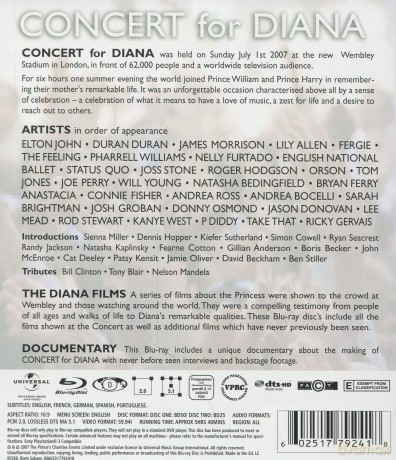 Koncert: Concert for Diana [Blu-Ray]