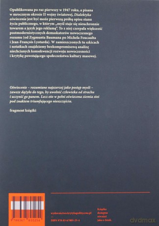Dialektyka oświecenia. Fragmenty filozoficzne. Idee. 72 - Max Horkheimer, Theodor W. Adorno [KSIĄŻKA]
