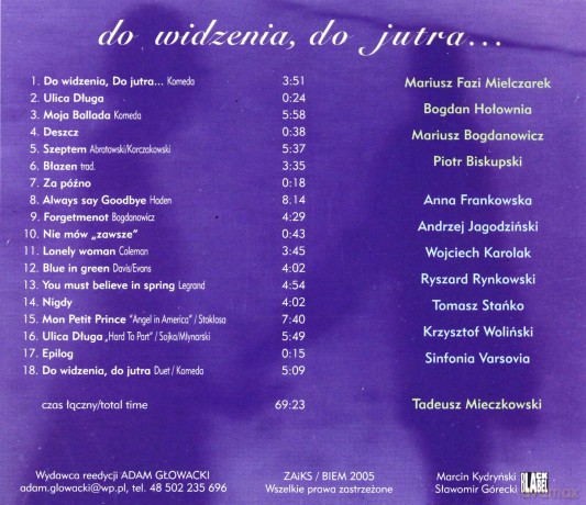 Mariusz Mielczarek Fazi: Do widzenia,do jutra... [CD]