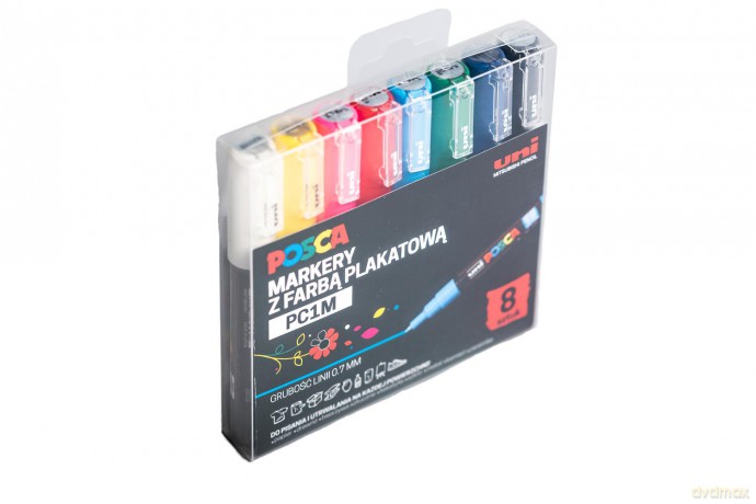 Markery PC-1M 8 kolorów Posca Uni
