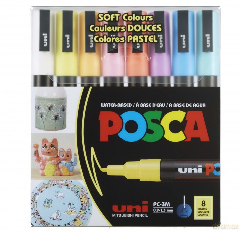 Markery PC-3M soft colors pastelowe kolory Posca Uni