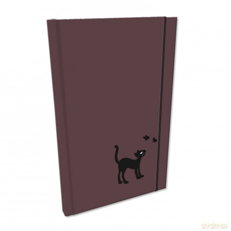 Notes A5 kratka z gumką kot w śliwce BB230023