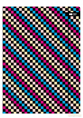 Teczka A4+ kartonowa z gumką SKATE szachownica mix. 24x31cm