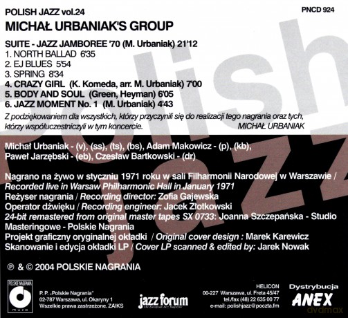 Michał Urbaniak Group (digipack) [CD]