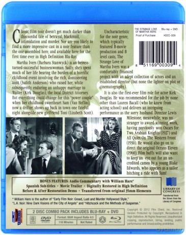 The Strange Love of Martha Ivers (Dziwna miłość Marty Ivers) [Blu-Ray]+[DVD]
