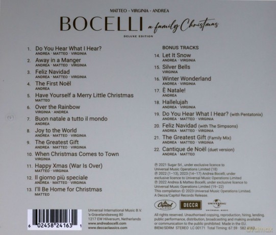 Andrea Bocelli: A Family Christmas (Deluxe) [CD]