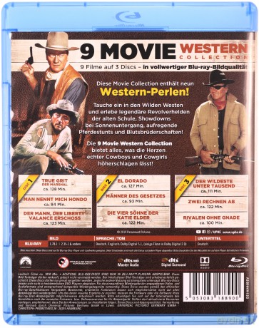 Western Collection: Hondo / Three Violent People / The Gunfight at the O.K. Corral / Hud / The Sons of Katie Elder / The Man Who Shot Liberty Valance / El Dorado / True Grit / Posse [3xBlu-Ray]