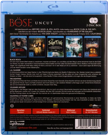 Horror Movie Box: Black Rock / L.A. Slasher / The Sighting / Villmark Asylum / Haunting at Foster Cabin [2xBlu-Ray]