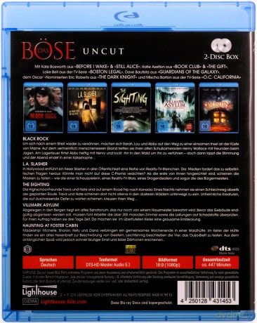 Horror Movie Box: Black Rock / L.A. Slasher / The Sighting / Villmark Asylum / Haunting at Foster Cabin [2xBlu-Ray]
