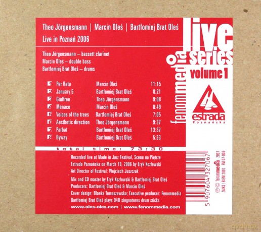 Oleś, Oleś, Jorgensmann: Live In Poznan 2006 (digipack) [CD]