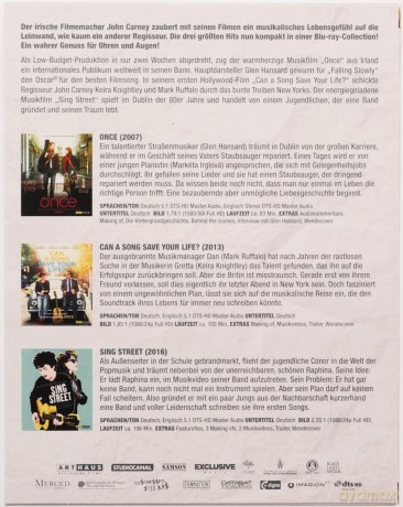 John Carney Collection: Once / Begin Again / Sing Street (Once / Zacznijmy od nowa / Młodzi przebojowi) [3xBlu-Ray]