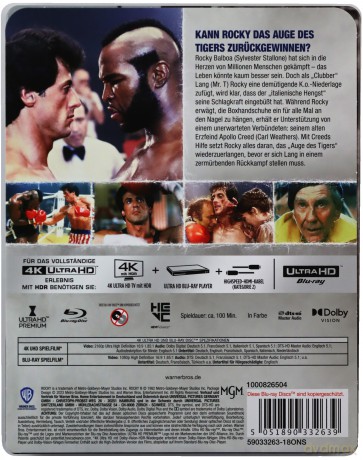 Rocky III (steelbook) [Blu-Ray 4K]+[Blu-Ray]