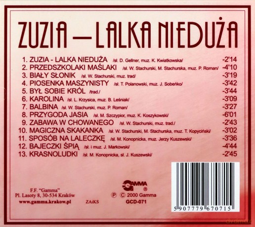 Piosenki Dla Dzieci: Zuzia Lalka Nieduża (digipack) [CD]