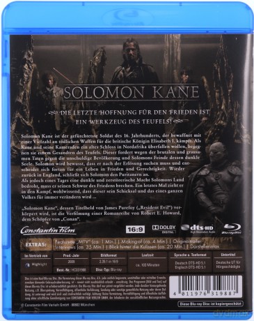 Solomon Kane (Solomon Kane: Pogromca zła) [Blu-Ray]