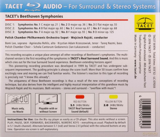 Ludwig van Beethoven: Symphonien nos.1-9 [3xBlu-Ray]
