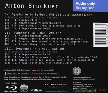 Bruckner: Symphonien No. 4, 7, 8 [Blu-Ray]