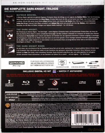 Mroczny Rycerz Trylogia [4xBlu-Ray 4]+[4xBlu-Ray]