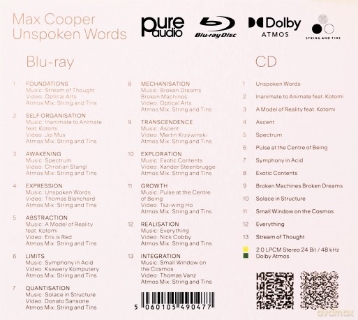 Max Cooper: Unspoken Words (Dolby Atmos Edition) [Blu-Ray]+[CD]