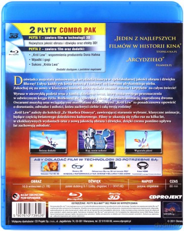 Król Lew (Disney) [Blu-Ray 3D]+[Blu-Ray]