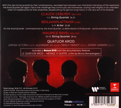 Quatuor Arod: Debussy, Ravel, Attahir: String Quartets [CD]+[DVD]