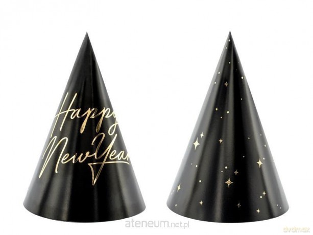 Czapeczki Happy New Year 16cm 6szt