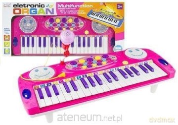 Keyboard na nóżkach pianinko z mikrofonem różowy