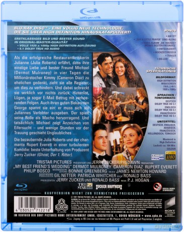 My Best Friend's Wedding (Mój chłopak się żeni) [Blu-Ray]