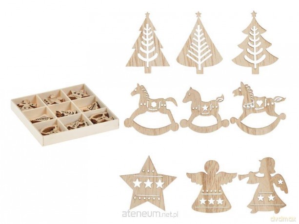 Ozdoby drewniane 3x3cm 27szt