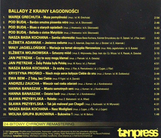 Ballady z krainy łagodności [CD]