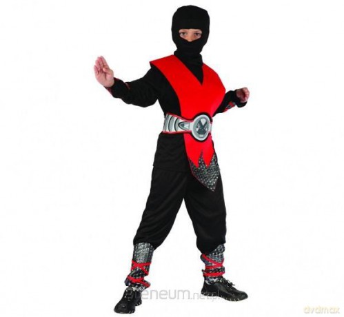 Strój czerwony Ninja rozm.130/140cm