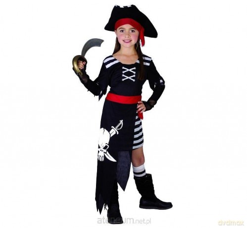 Strój Piratka z czaszką rozm. 120/130cm