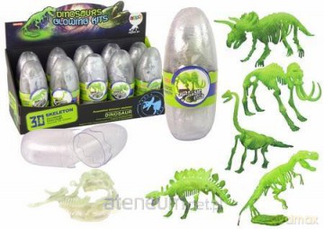 Świecący szkielet 3D dinozaury mamut w jajku [FIGURKA]