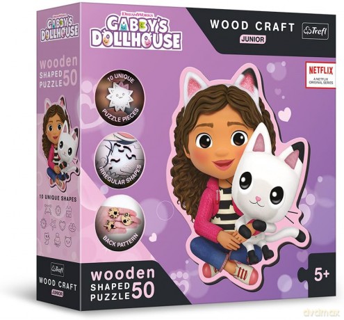 TREFL drewniane 50 el. Gabby i jej Kotek [PUZZLE]