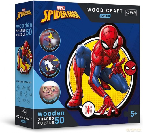 TREFL drewniane 50 el. Moc Spidermana [PUZZLE]