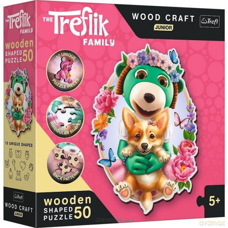 TREFL drewniane 50 el. Wesołe Trefliki [PUZZLE]