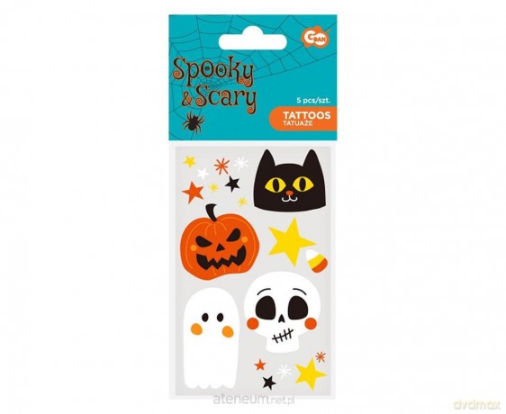 Zestaw tatuaży zmywalnych Halloween 12x7,5cm