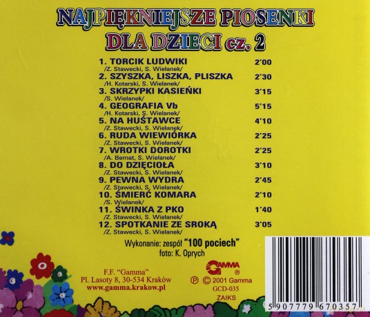 Składanka: Najpiękniejsze piosenki dla dzieci 2 [CD]