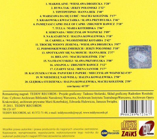 Składanka: Niezapomniane piosenki roku 1960 (digipack) [CD]