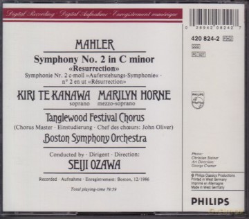 Kanawa/Horne/Oza/Bso: Mahler:Symphonie Nr.2 [2CD]
