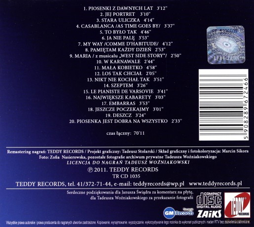 Tadeusz Woźniakowski: My Way:piosenki z dawnych l (digipack) [CD]