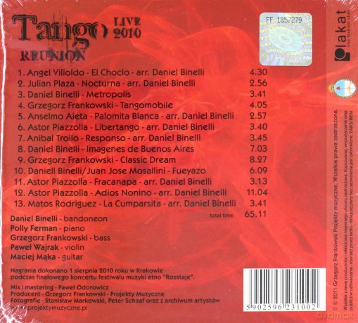 Tango Reunion Live 2010 (digipack) [CD]
