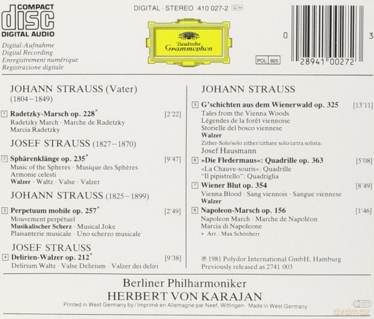 Karajan: Strauss: Radetzky-Marsch [CD]