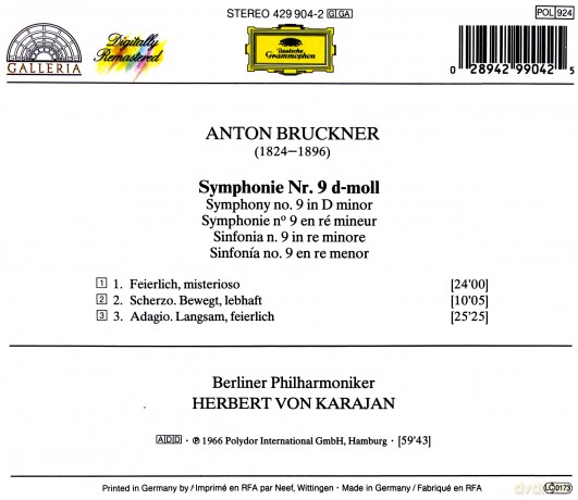 Karajan: Bruckner:Sym 9 [CD]