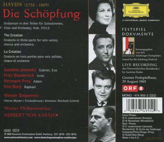 Karajan: Haydn:Die Schopfung,Festspiel Dokumente [CD]