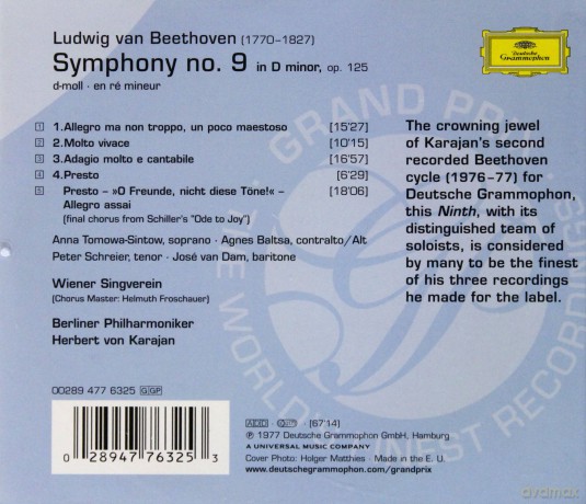 Karajan Berliner Phil.: Beethoven:Symphony No.9 - Grand Prix [CD]