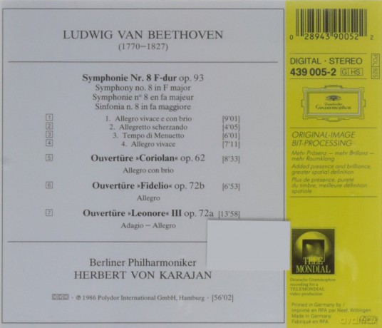 Bethoven: Symphonie No. 8 [CD]